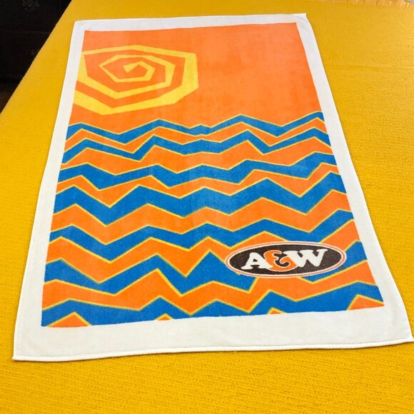 Vintage 90s A&W Advertising Promo Bath Towel 31"x55" -SINGLE (1A) - All Cotton - Picture 1 of 12
